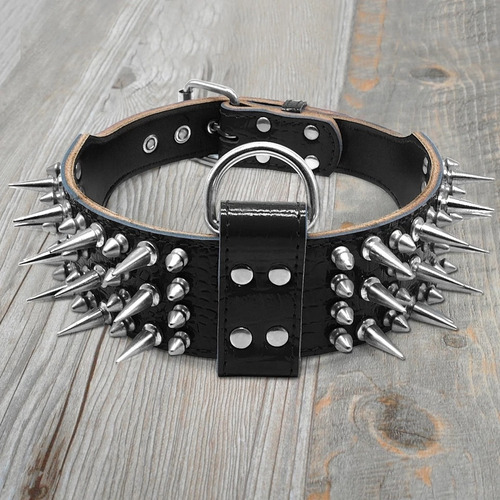 Collar De Cuero Para Perros Con Tachas