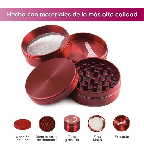 Imagen 5 de 9 de Grinder Metálico Moledor De Hierba 7 Colores 55mm Diámetro