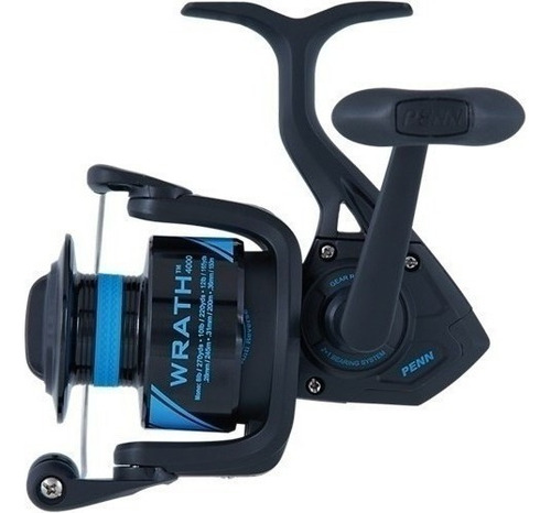 Carrete Penn Pesca Spinning Wrath - Wrth5000c Color Negro Lado De La Manija Derecho/izquierdo