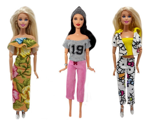 Imagen 4 de 8 de Conjunto De 10 Vestidos Para Muñeca + Accesorios