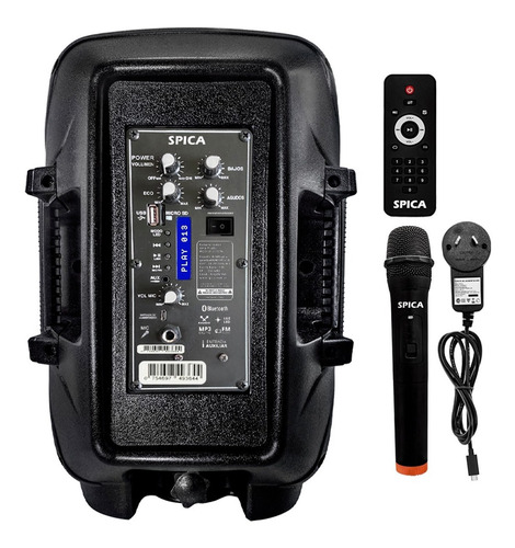 Parlante Portátil Spica Bluetooth Karaoke Microfono Bateria