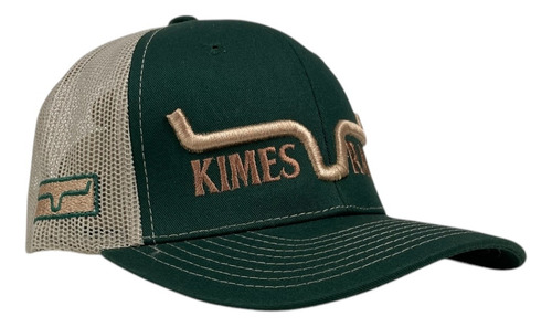 Gorra Vaquera Kimes Ranch Trucker Malla Verde/beige Gabardina Unitalla Ajustable