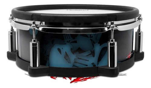 Envoltura Para Roland Pd-108 Drum Skulls Confetti Blue