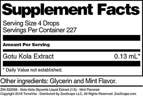 Terravita Extracto Líquido Gotu Kola Menta 1oz X3