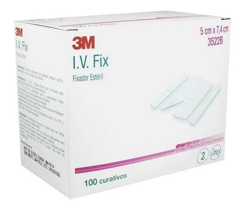 Fixador Esteril Para Cateter 3m I.v. Fix 5 X 7,4cm 100 Unid