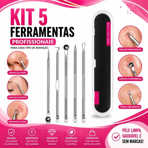 Extrator Removedor de Cravo Inox Kit C/ 4 Agulhas + Estojo - foto 1