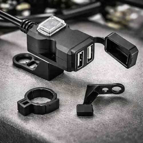 Carregador Celular Usb Moto Porta Dupla 12v À Prova D'água