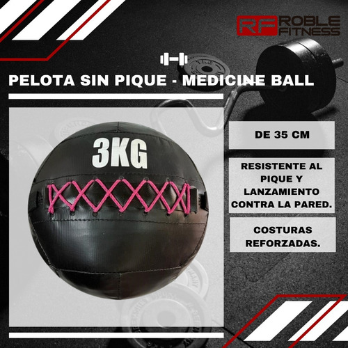 Set Pelotas Sin Pique 3kg X2 + 12kg Medicine Ball Crossfit