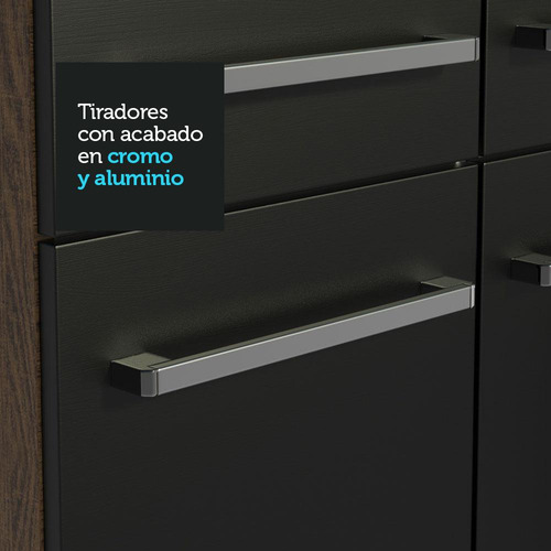 Cocina Integral Completa Madesa Emilly Fit Con Tarja Rn Color Marrón/Negro