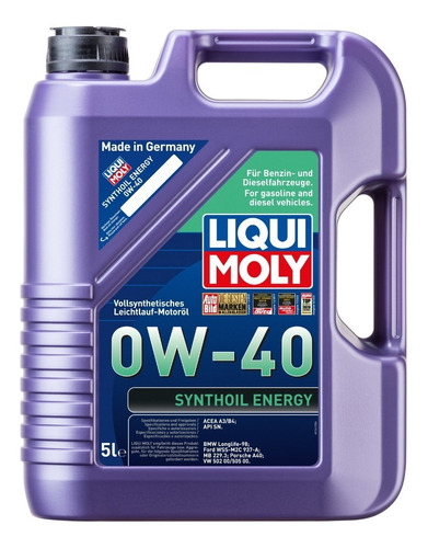 Aceite De Motor Synthoil Energy 0w40 Liqui Moly 5lts