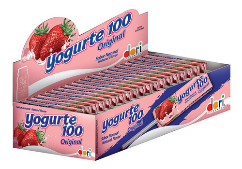 Pirulito Mastigável Iogurte 100 - Caixa C/50 Unidades