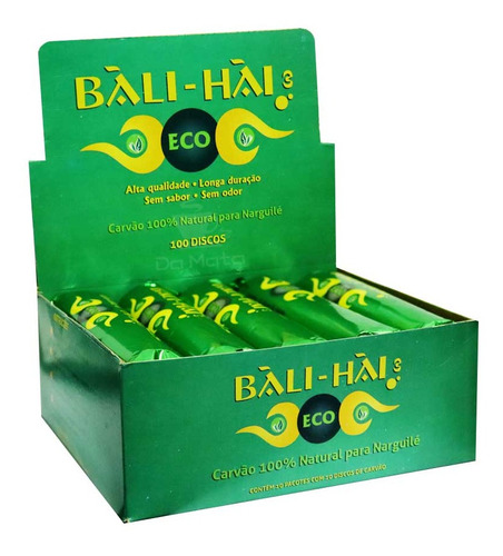 Caixa De Carvão Bali-hai Eco 33mm - 100 Discos Carvões