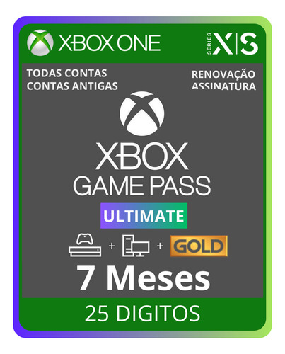 Game Pass Ultimate 7 Meses - Xbox One - Xs - Pc - Xcloud