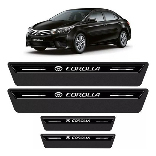 Soleira Platinum Toyota Corolla 2015 Á 2018 Preto Resina