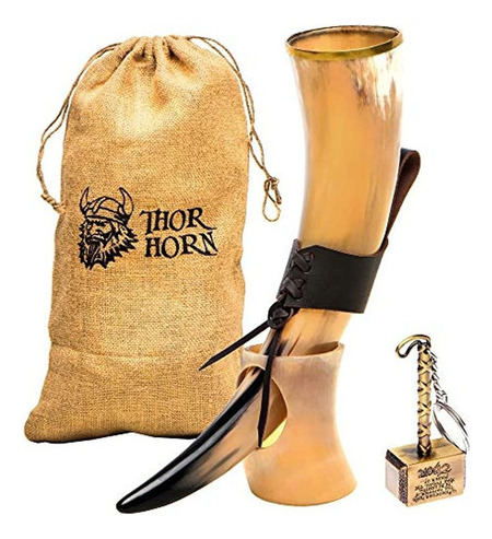 Thor Horn Cuerno Para Beber Viking Grande Con Soporte  Aute