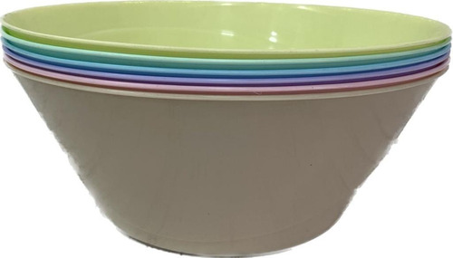 Ensaladera Bowl Plastico Grande 3 Litros X 12 Unidades Color Amarillo