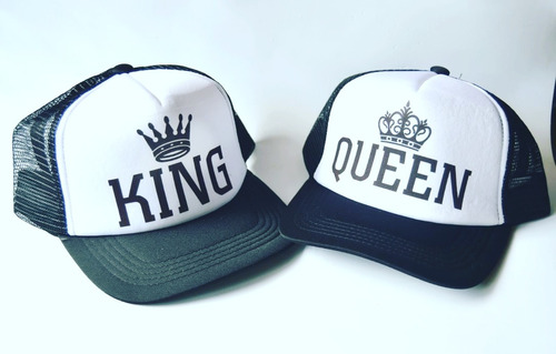 Gorras Vinilo Gamuza King Queen