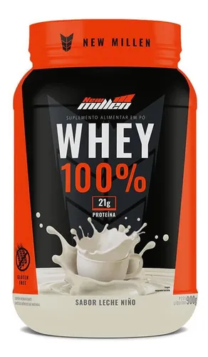Suplemento New Millen Whey 100% Sabor Leite Ninho De 900g