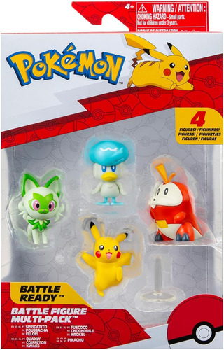 4 Figuras Pokemon Paldea Pikachu Fuecoco Sprigatito Quaxly