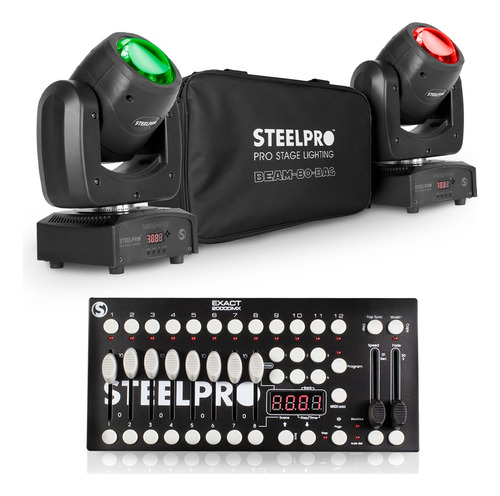Kit Cabeza Movil Beam 80w Rgbw + Controlador Dmx512 Steelpro