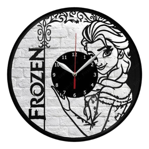 Reloj Corte Laser 2344 Frozen Silueta De Elsa Frozen