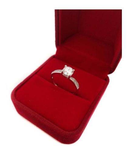 Anillo Para Mujer Promesa Engaste Circonita Plata Ley 925