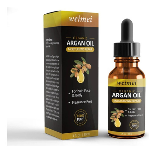 Aceite Capilar De Argán Marroquí, 30 Ml, Hidratante Para El