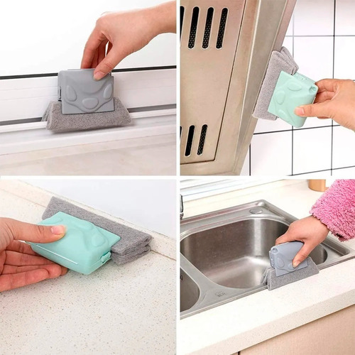 Imagen 6 de 6 de Esponja Limpia Vidrios Marcos Ventana Seca Cocina Baño