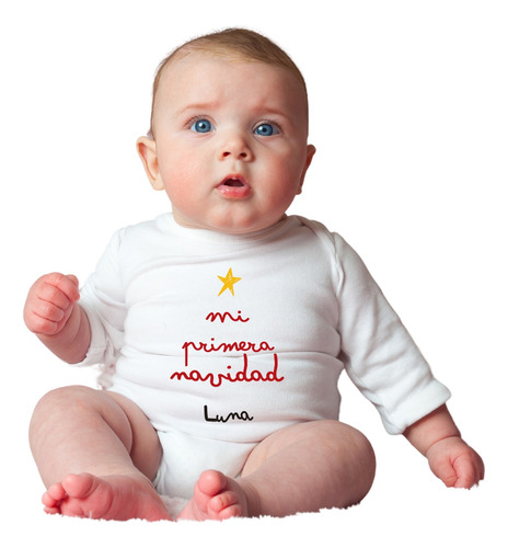 Body Estampado Bebé Primera Navidad Personalizado Nombre