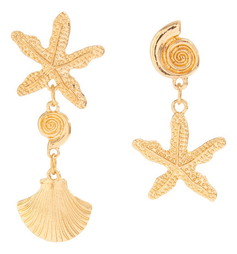 Pendientes Colgantes Asimétricos Simples Con Forma De Estrel