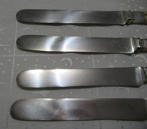Antiguo Juego 4 Cuchillos Paleta J Russell Green River Works (Usado)