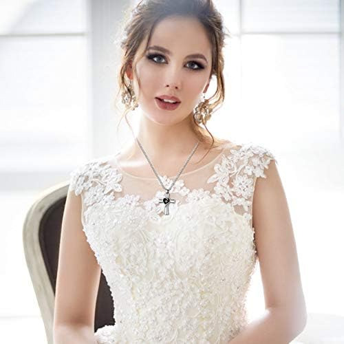 Abooxiu Collar Para Cenizas Cruzadas, Joyería De Cremación D