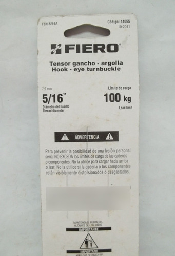 Tensor Gancho-argolla 5/16 PuLG. -7.9 Mm Fiero
