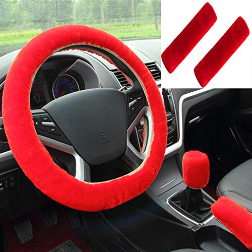 Acdiac 5pcs/set Universal Fuzzy Car Steering Wheel Cover Cub