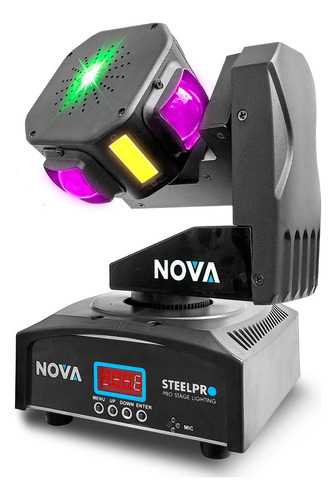 Par Cabeza Robotica Rgbw Giro Infinito+laser Verde Steelpro