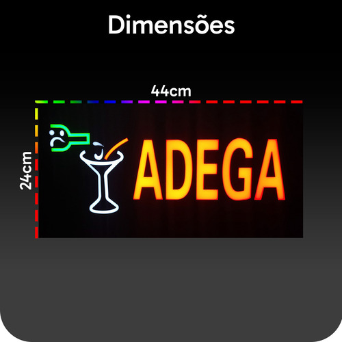 Kit 2 Placa Luminosa Led Adega P/ Bar Comércio Letreiro Neon