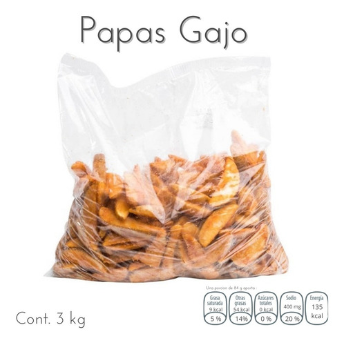 Imagen 1 de 3 de Papas Gajo Bolsa De 3 Kg