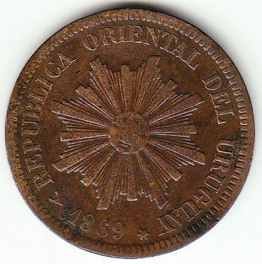 Uruguay. Moneda De 2 Centésimos 1869. (#).