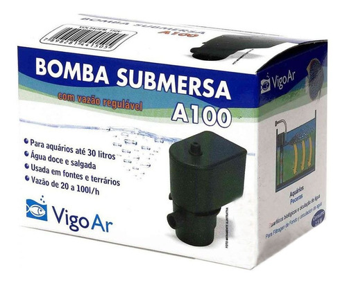 Bomba Para Aquário Submersa A100 Vigo Ar 127v