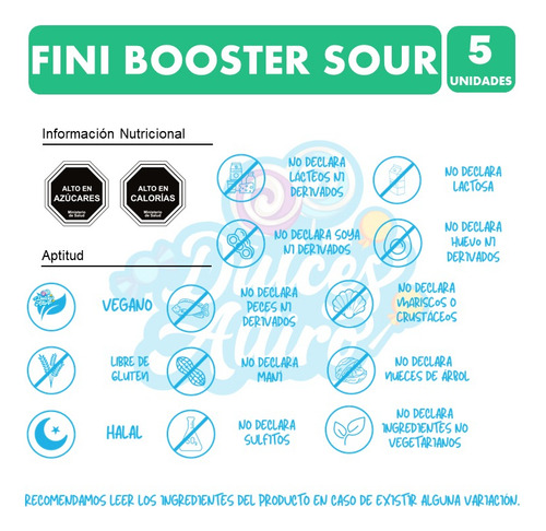 Fini Booster Bits Sour - Libre De Gluten (pack 5 Unidades)