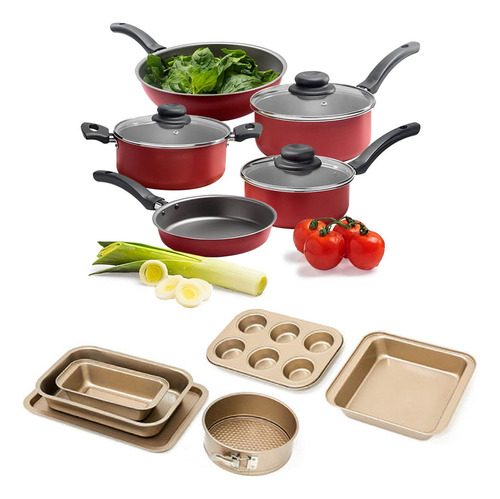 Set Cocina Antiadherente C/juego Batería Brinox + 6 Asaderas