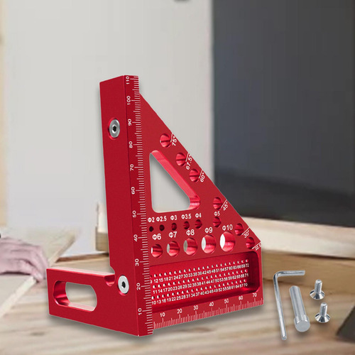 Jj Régua De Medição Multiângulo 3d, Transferidor Vermelho