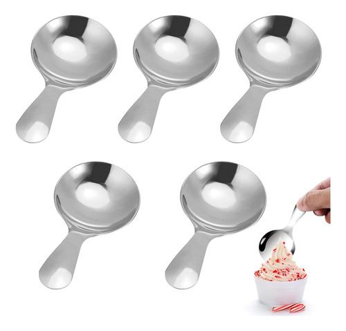 5pcs Cucharas De Helado, Mini Cucharas De Servir De Pla...