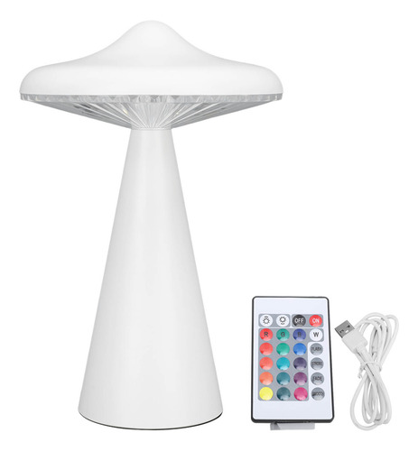 Mesa Led Con Forma De Hongo Blanco, Recargable Por Usb, Táct