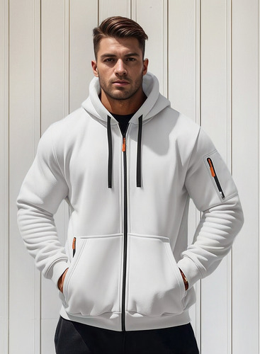 Sudadera Para Hombre Con Gorro Ajustable Moderno