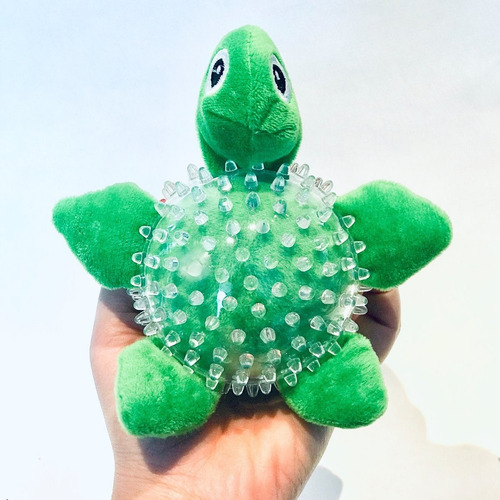 Imagem 4 de 6 de Brinquedo De Cachorro Bola Pelúcia Spik Ball Tartaruga Jambo