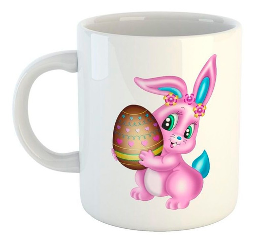Taza De Ceramica Conejo De Pascua Egg Huevo Rabbit