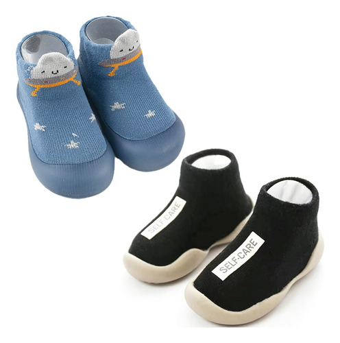 2pares Zapatos Calcetines Niños Suela Antiderrapantes Bebé