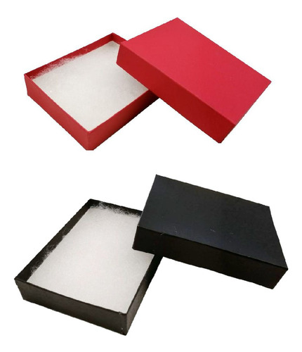 Cajas De Cartón Rígido Regalo Y Joyería 25 Negras Y 25 Rojas