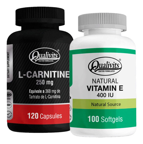 L Carnitina 250 Mg X 120 + Vitamina E 400 Ui - Qualivits Sabor Natural